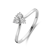 Juliet ring large - 14 kt. hvidguld med brilliantslebne diamanter | Spirit Icons